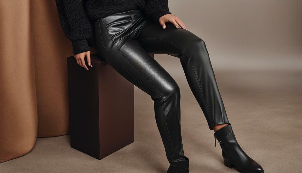 trendy faux leather leggings