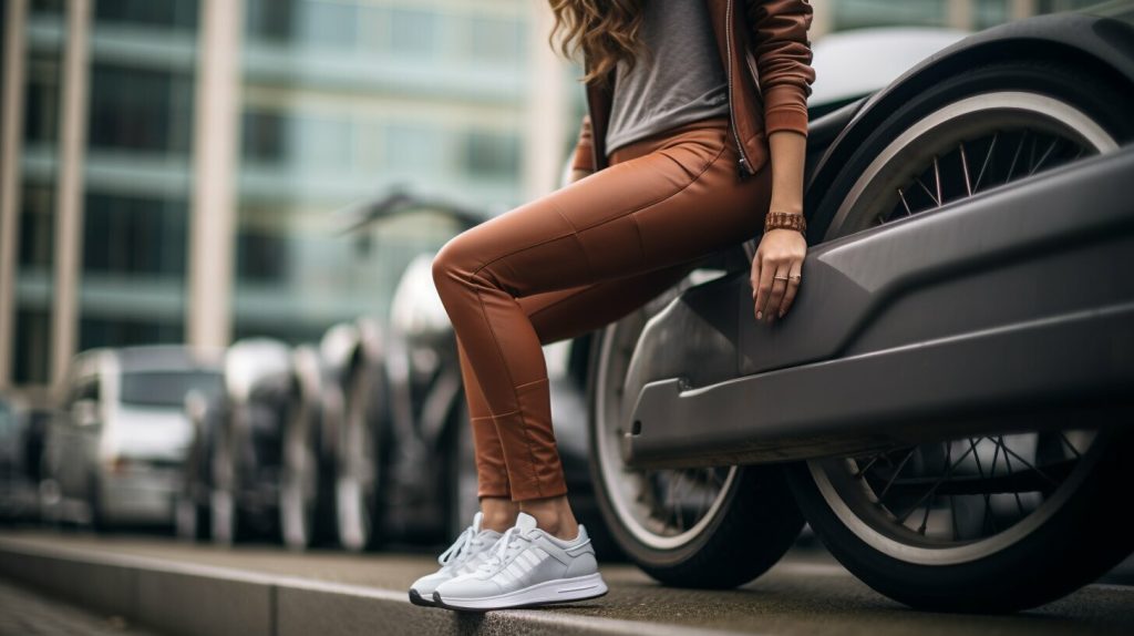 Effortlessly Cool: Leather Moto Jacket and Sneakers