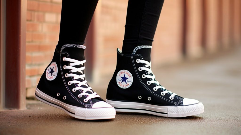 High Top Converse and Leggings