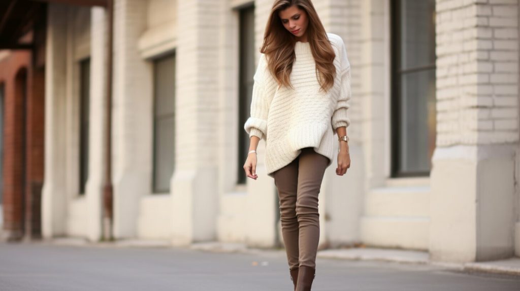 Outfit inspiration for matching brown leggings and top