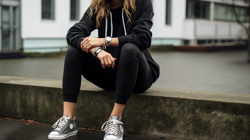 Trendy outfits with High Top Converse and leggings