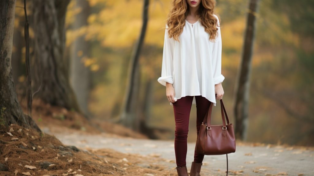 What To Wear With Burgundy Leggings