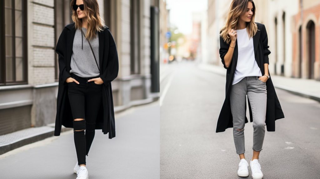 black flared leggings outfit ideas