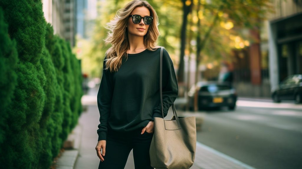 black oversized sweater