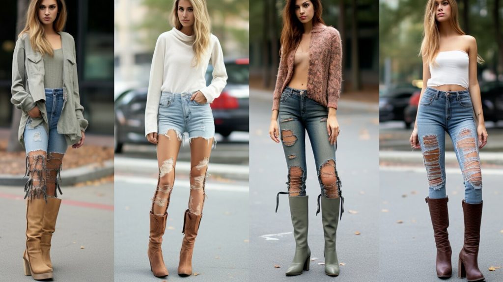 booties with different types of jeans