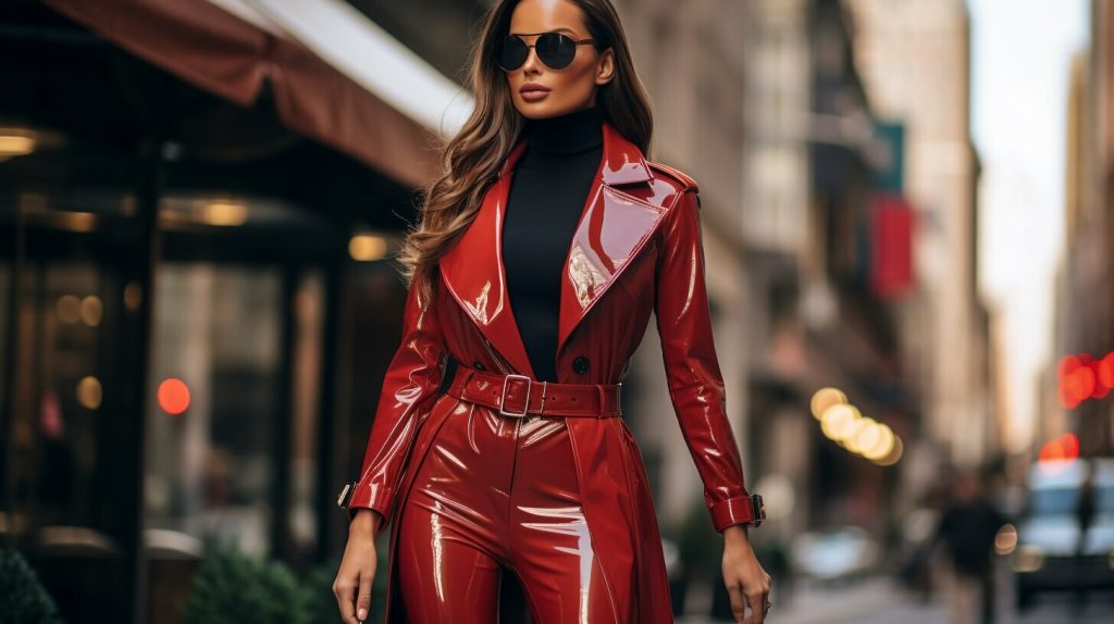 celebrity-inspired patent leather leggings outfits