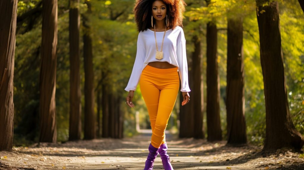 fashion inspiration for purple leggings