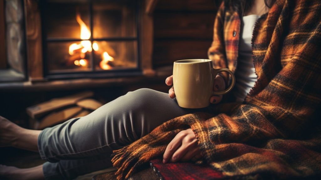 flannel top with brown leggings