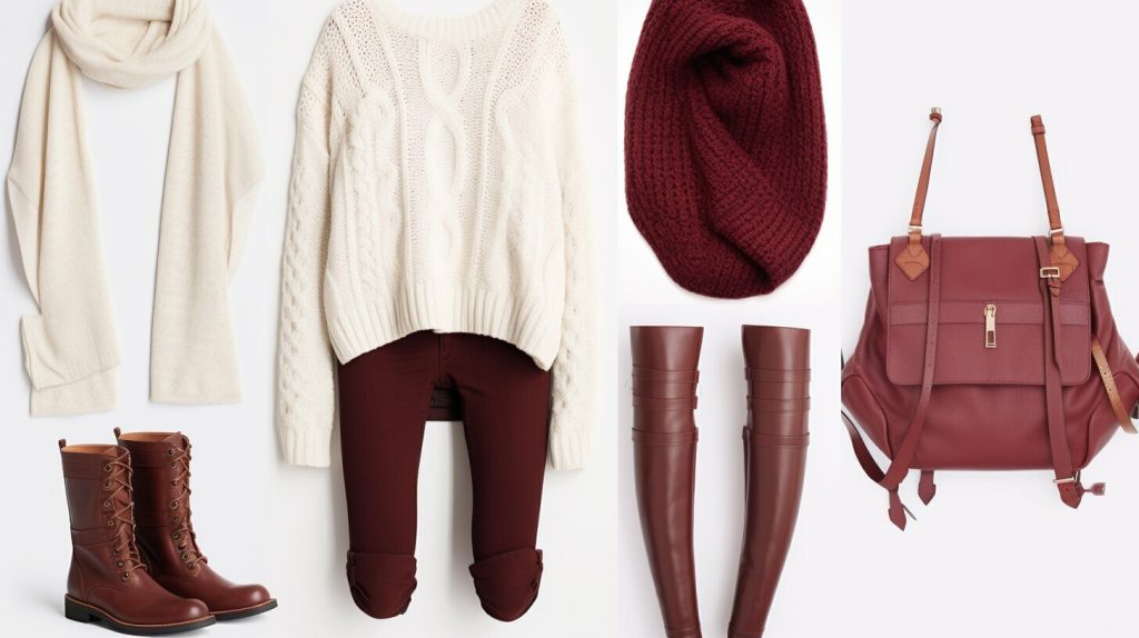 outfit ideas with burgundy leggings