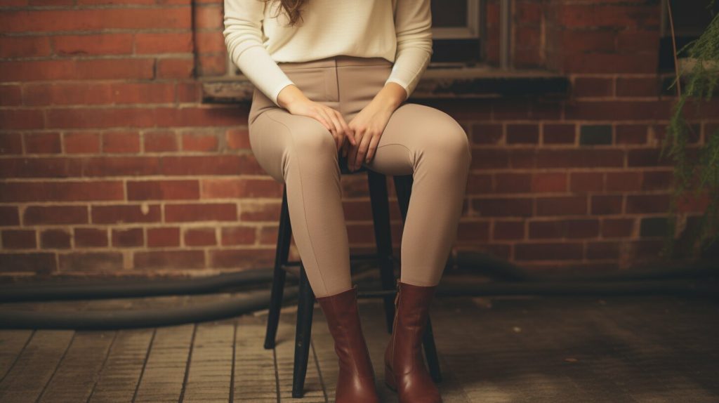 outfit with high waist brown leggings