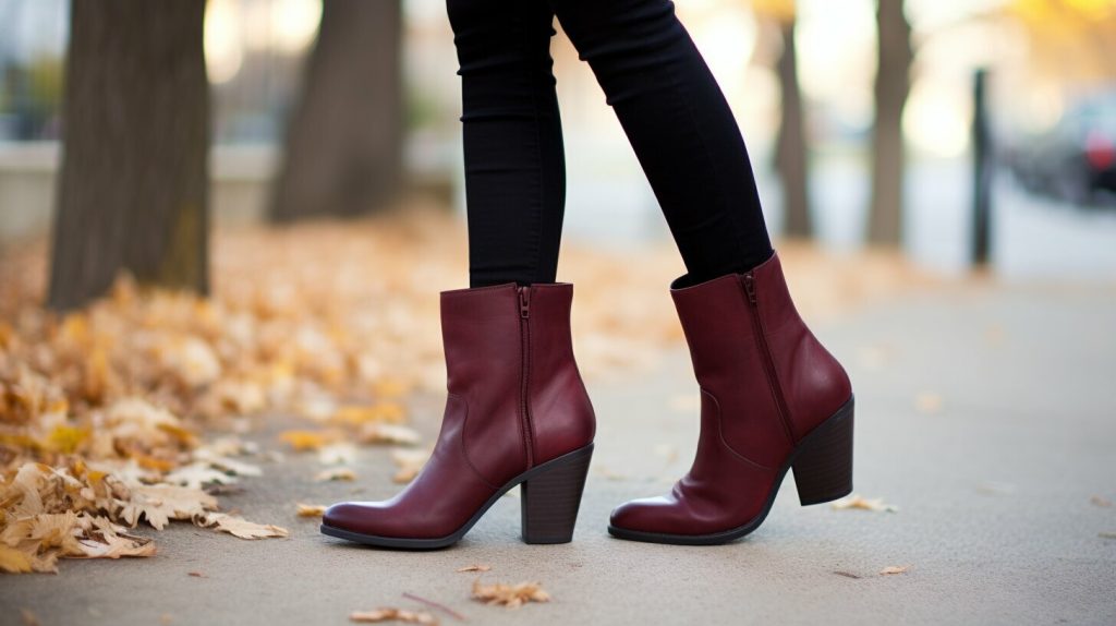 shoes for burgundy leggings