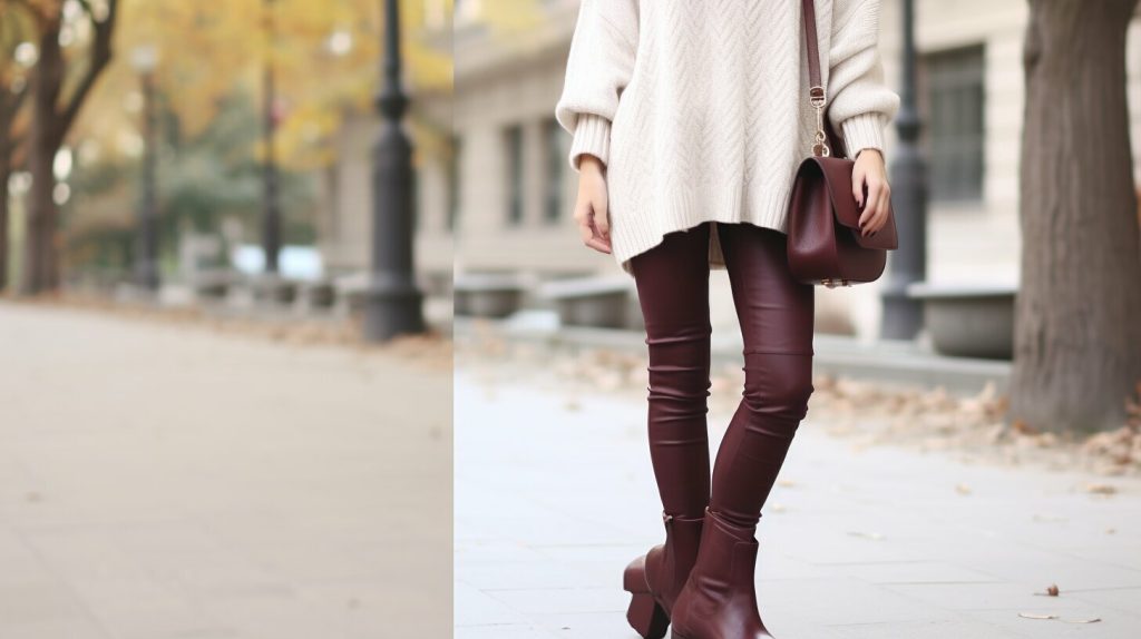 shoes for burgundy leggings