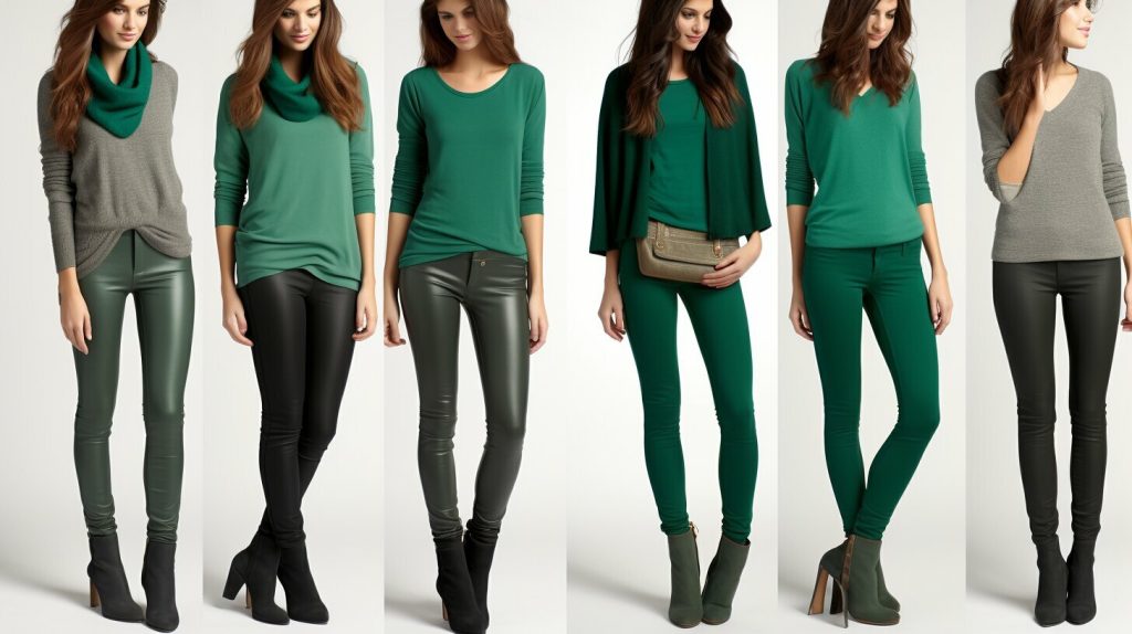 stylish looks with green leggings