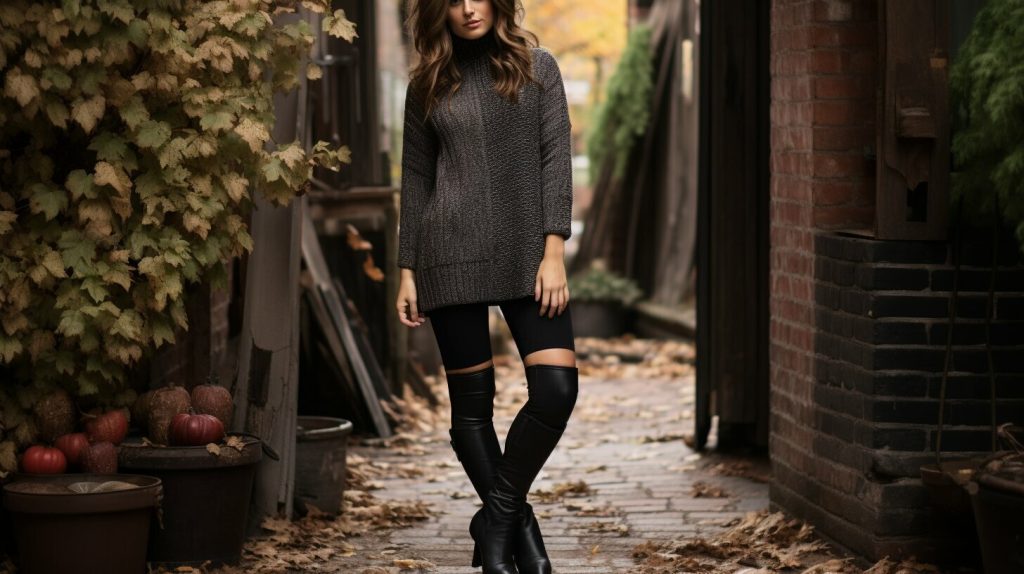 sweater dress with leggings