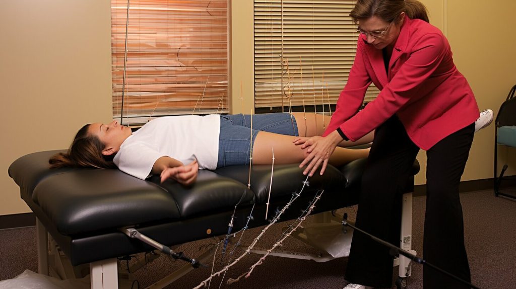 wearing leggings during an acupuncture session