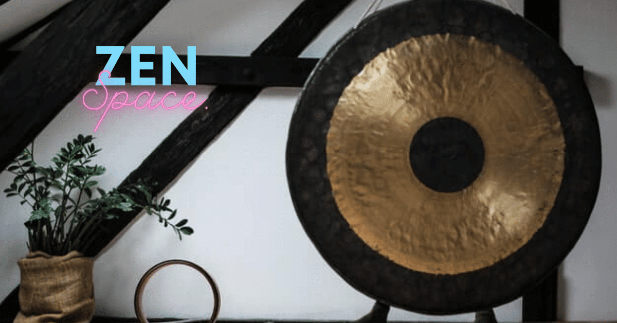 A gong in a zen styled studio.