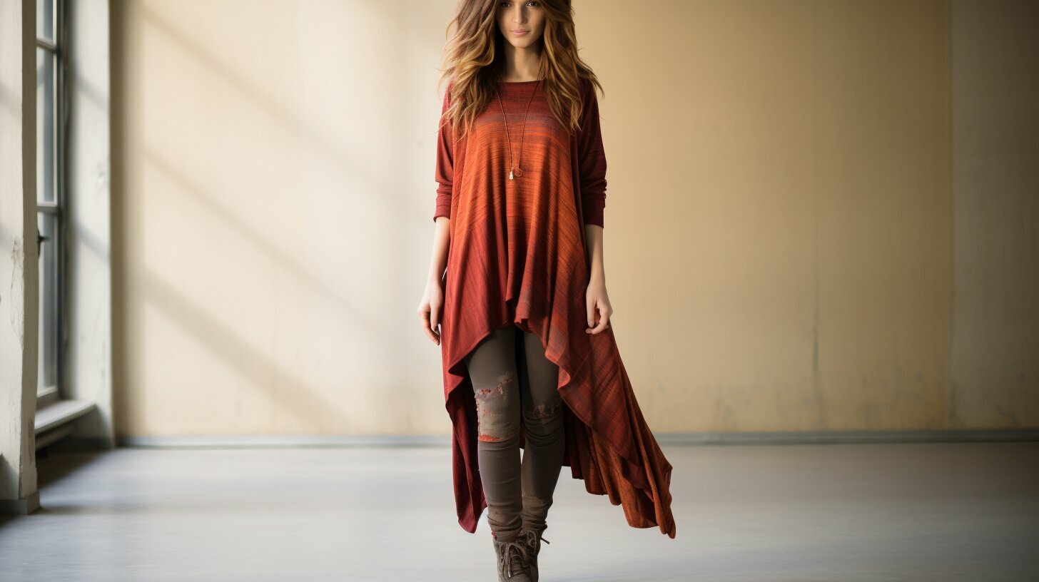 Stylish Ideas On What To Wear With Burgundy Leggings   Tunic And Burgundy Leggings 